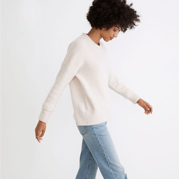 Madewell Boucle Wool Blend Beachdell Pullover Cream Sweater Cream Sz Womens S - Picture 2 of 11